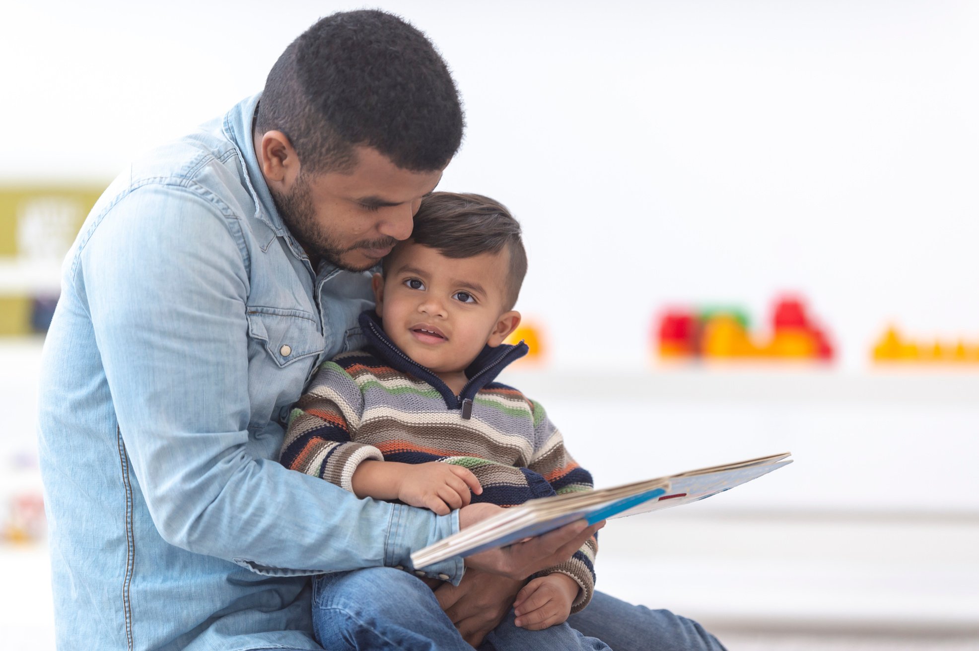 Dad reading a story